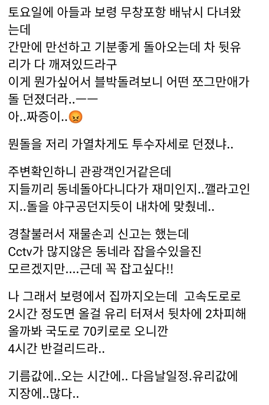 재미삼아 남의 차에 돌던져 유리깸_1.webp