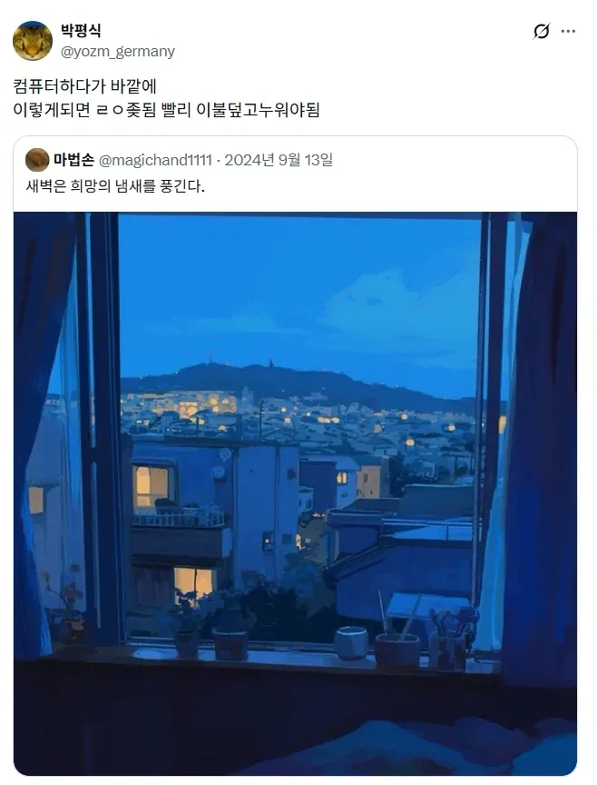 컴퓨터 하다가 바깥에 이렇게되면 ㄹㅇ ↗됨_1.webp