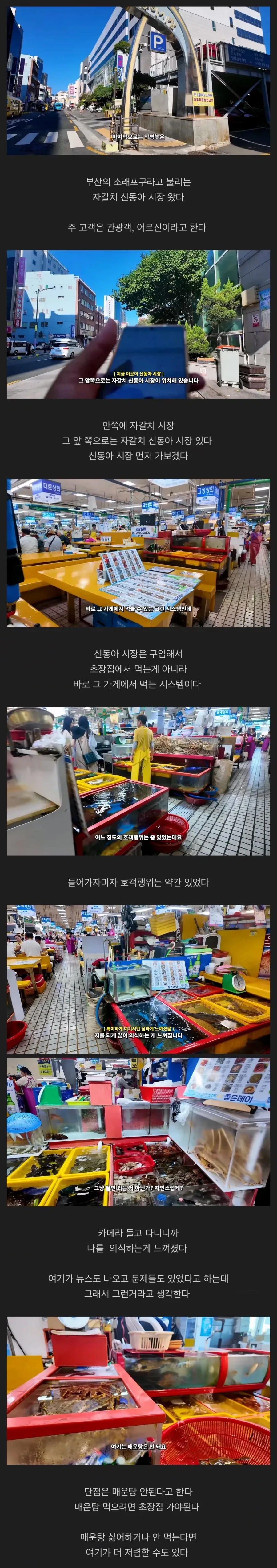 부산 자갈치시장에서 유튜버가 겪은 황당한 일들_1.webp