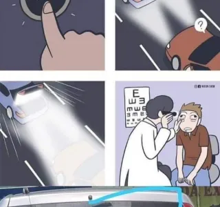 뒤에서 하이빔 쏘는 차에 복수하는 만화.manga