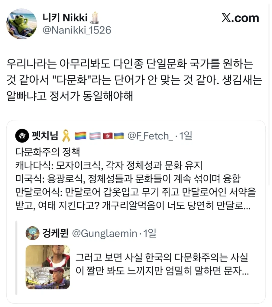 한국은 다문화가 아니라 다인종 단일문화국가를 원하는 것 같다.jpg_4.webp