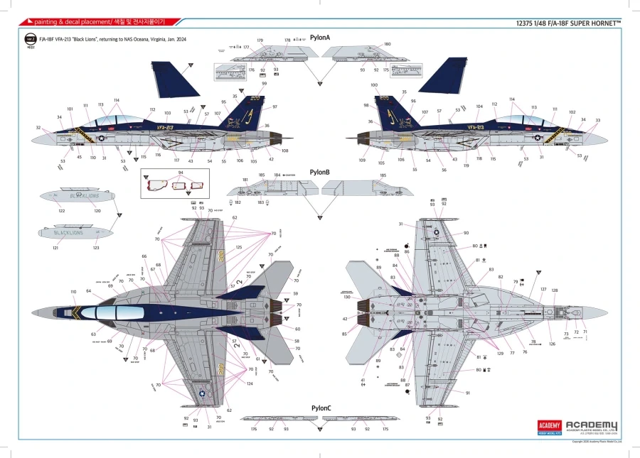 [아카데미 과학] 1/48 F/A-18F 슈퍼 호넷 조립 설명서_18.webp