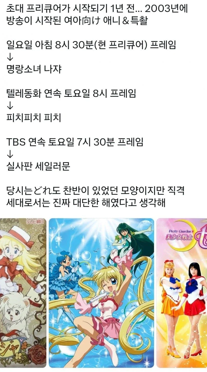 초대 프리큐어가 방영되기 1년 전의 일본 여아 애니 상황_1.webp