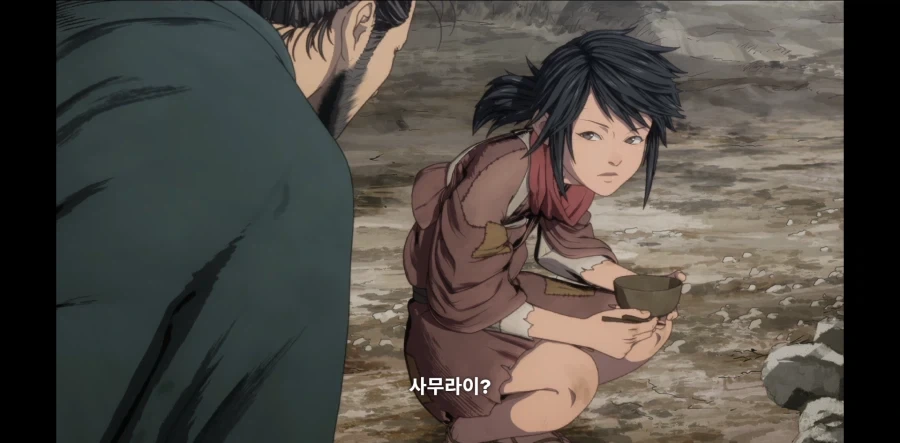 가족을 잃은 아이를 달래주는 무사시_4.webp