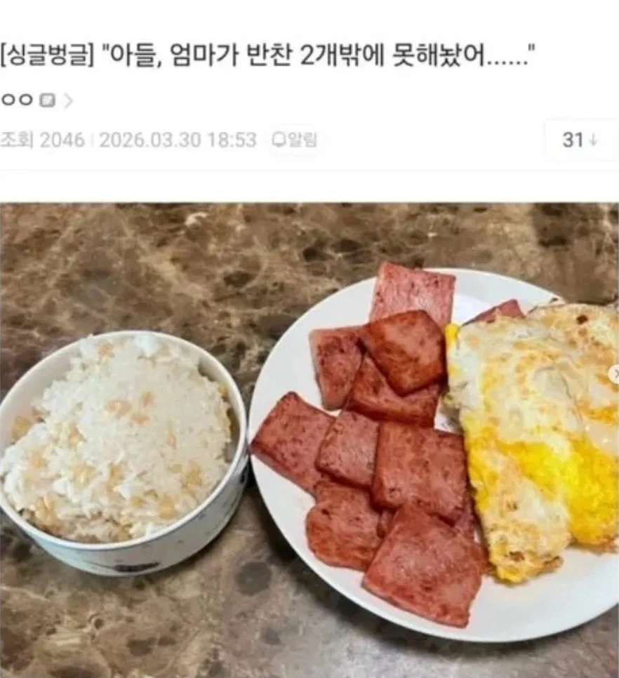아들,엄마가 반찬2개밖에 못해놨어..._1.webp