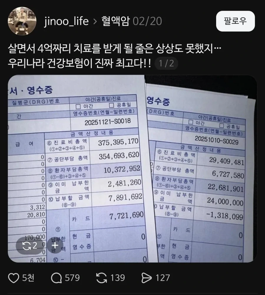 4억 짜리 병원비, 실제 납부액_1.webp