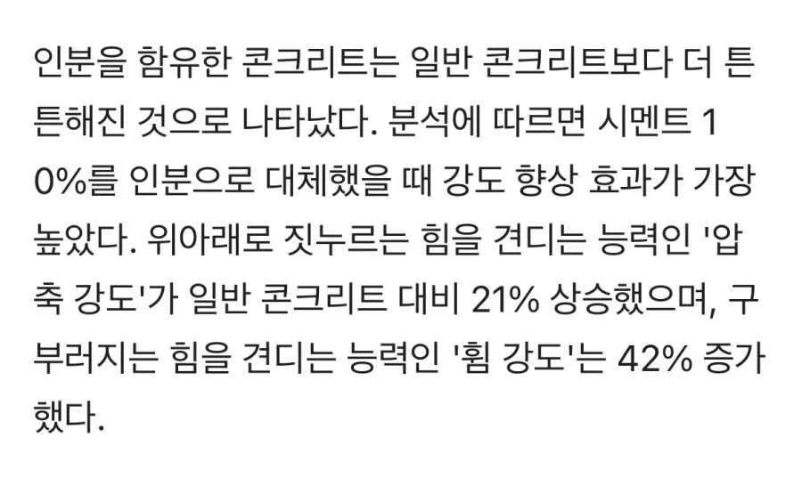 콘트리트에 ‘사람 똥’ 섞어봤더니 ‘휨 강도’ 42% 더 세졌다_3.webp