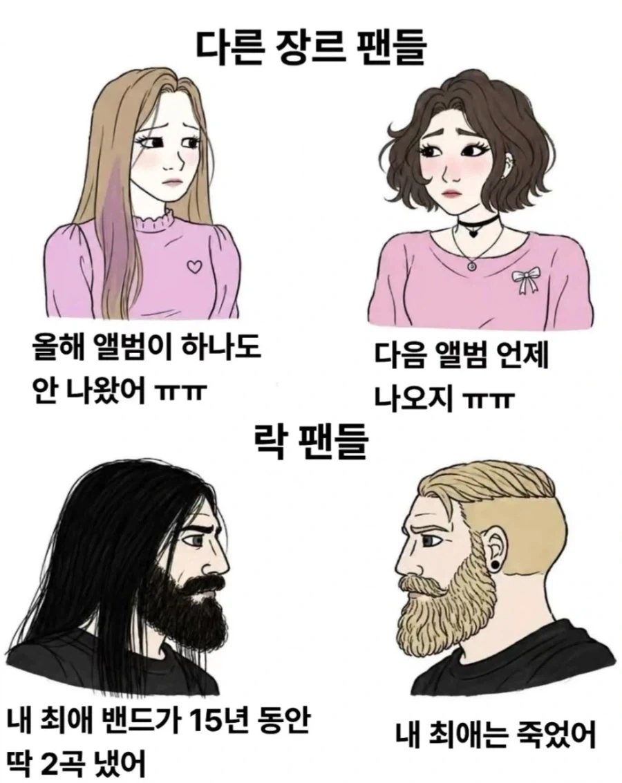 타 장르 팬 vs 락 팬_1.webp