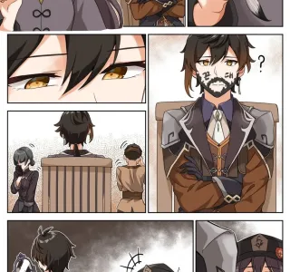 [원신] 호두가 종려에게 장난치는.manhwa