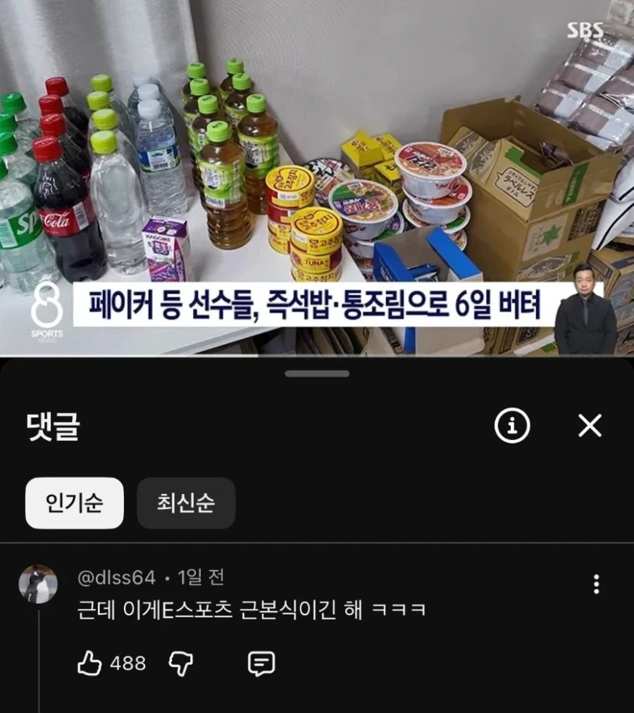 편의점 음식으로 생활했다는 롤 국대 댓글_1.webp