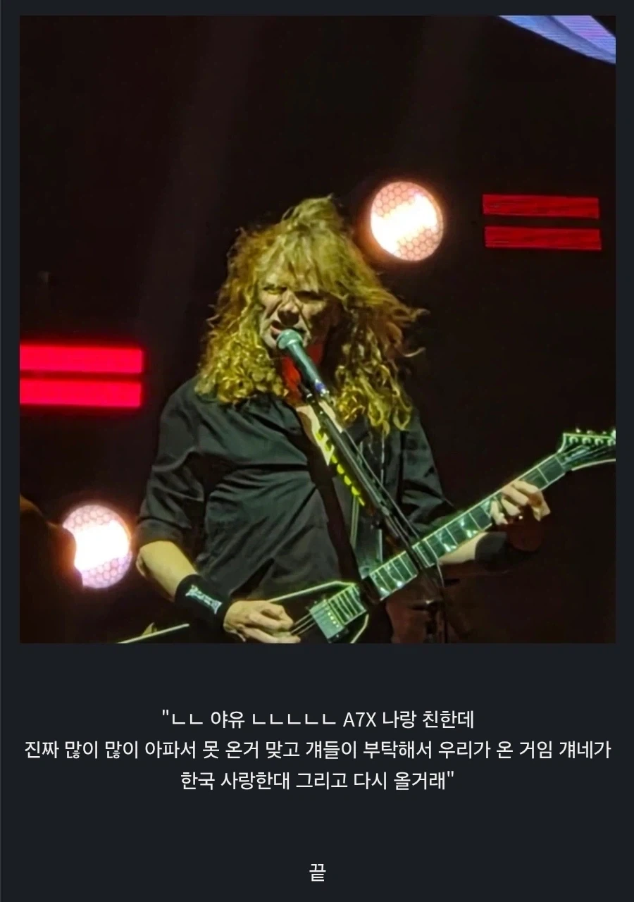 부산 국제 록 페스티벌 A7X 헤드 탈주 전말_7.webp