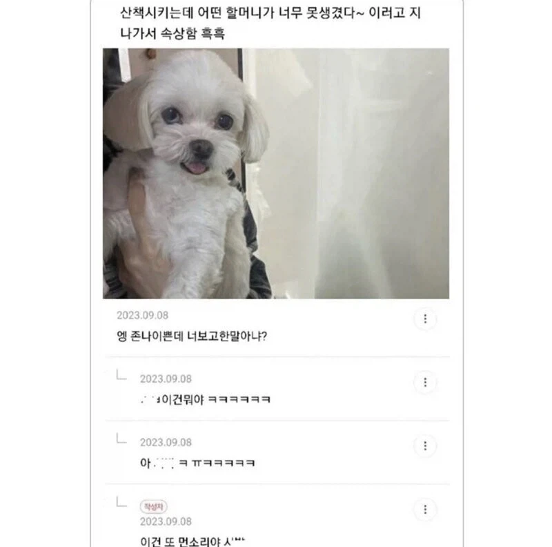 너무 못생겼다고 하면서 지나간 할머니_1.webp