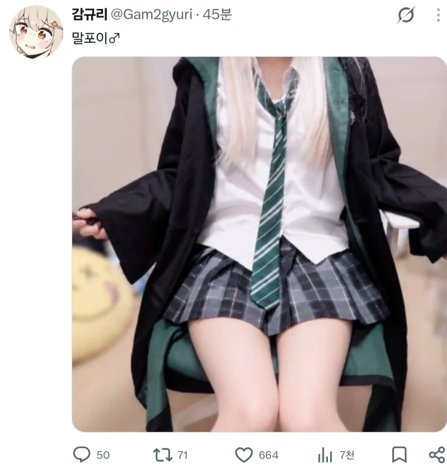 TS말포이 코스프레를 시도한 남성_1.webp