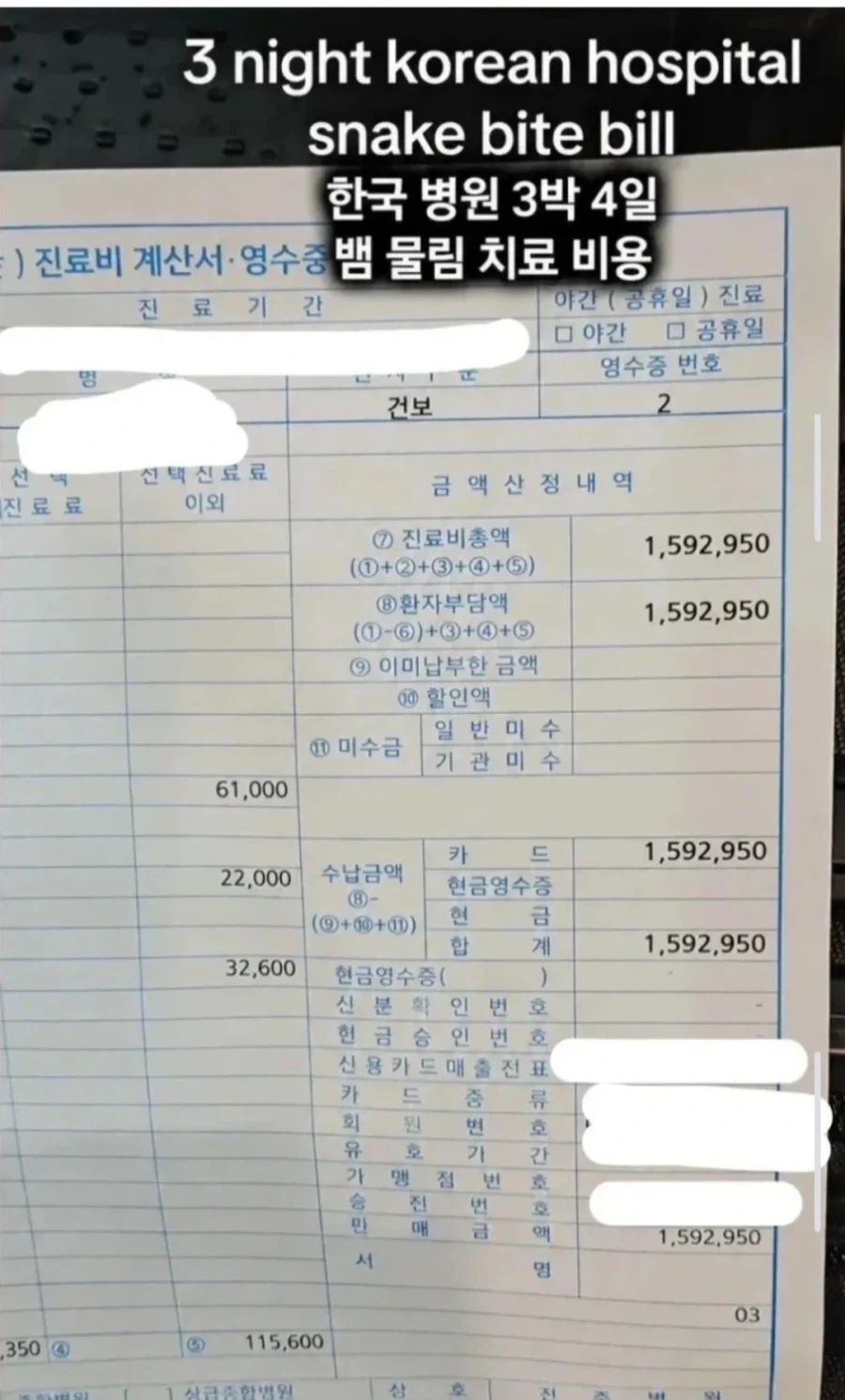 미국인이 한국서 뱀에 물려서 치료비를 올렸더니 댓글창 뒤집어짐ㅋㅋㅋㅋ_1.webp