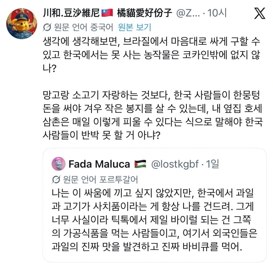 브라질 사람에게 한국인 상대 키배 이기는법 조언하는 대만인_1.webp