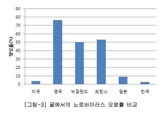 한국의 굴 노로바이러스 검출률이 높은 건 아니긴 함_1.webp