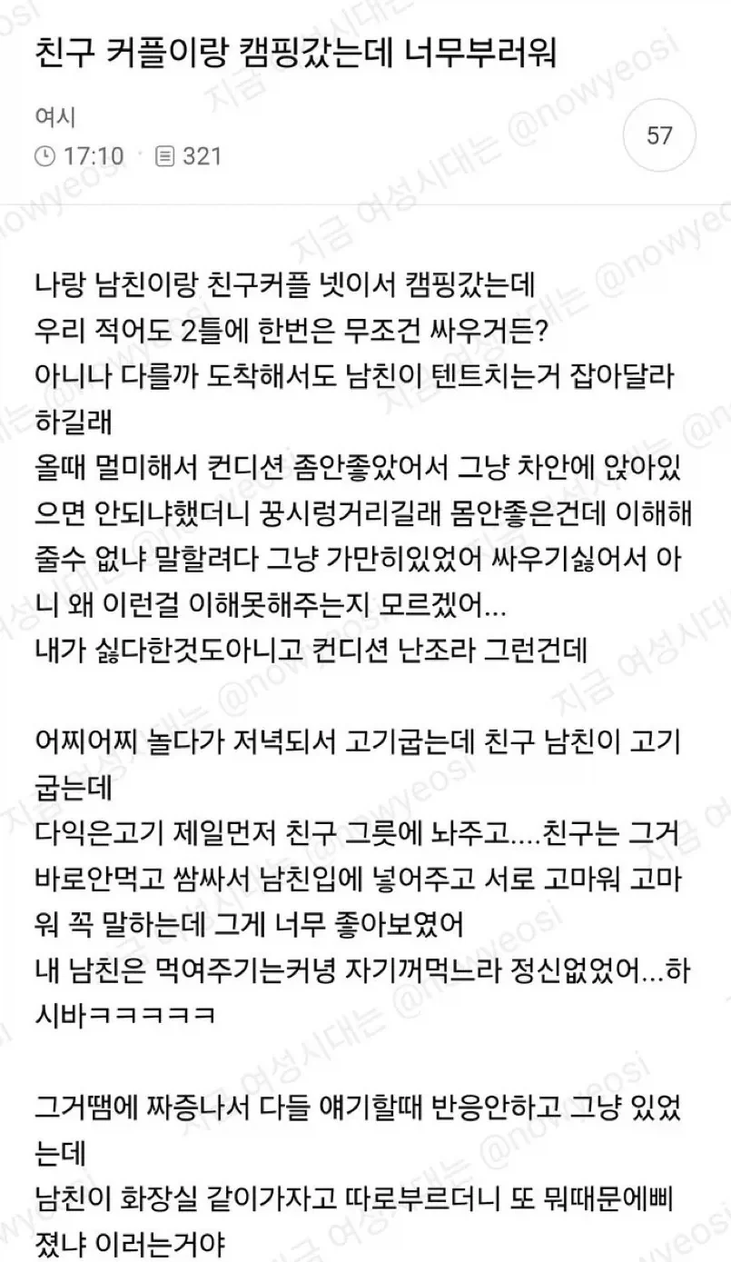 남친, 친구커플과 캠핑 가서 싸운 언냐_1.webp