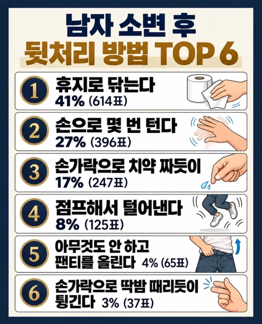 충격적인 남자 소변 후 뒤처리 방법 TOP6_1.webp