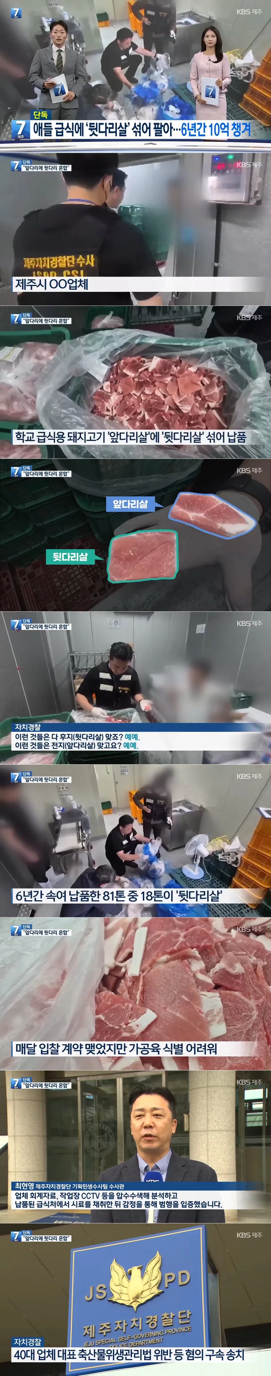 유치원, 초딩 급식 앞다리살에 뒷다리살 섞어 판 업자..._1.webp