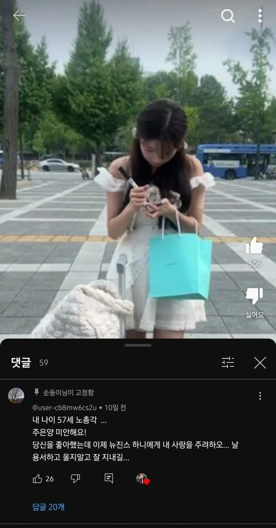 치어리더 출근 직캠 영상에 단 댓글이 박제되어버린 아저씨_1.webp