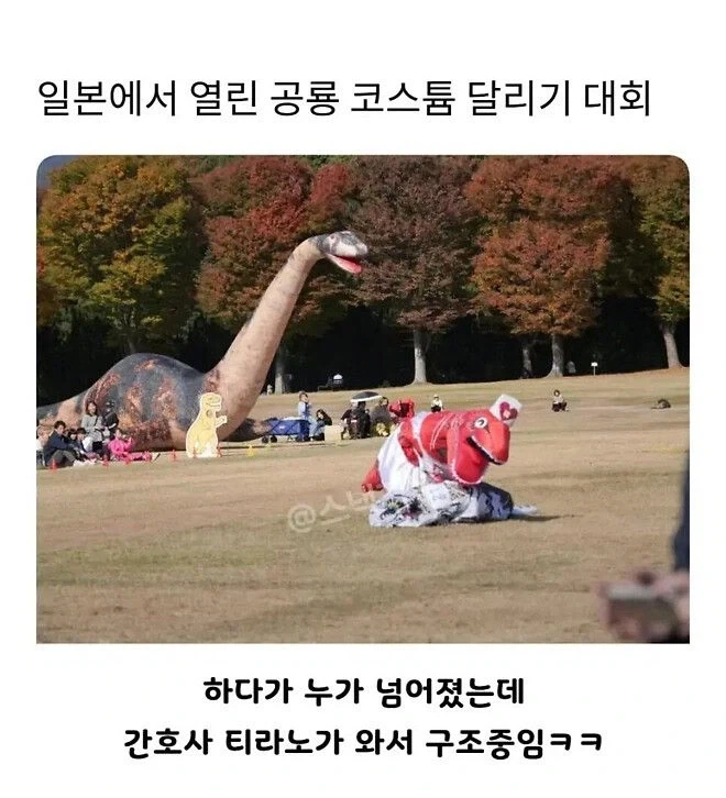 일본에서 열렸던 공룡 달리기 대회_1.webp