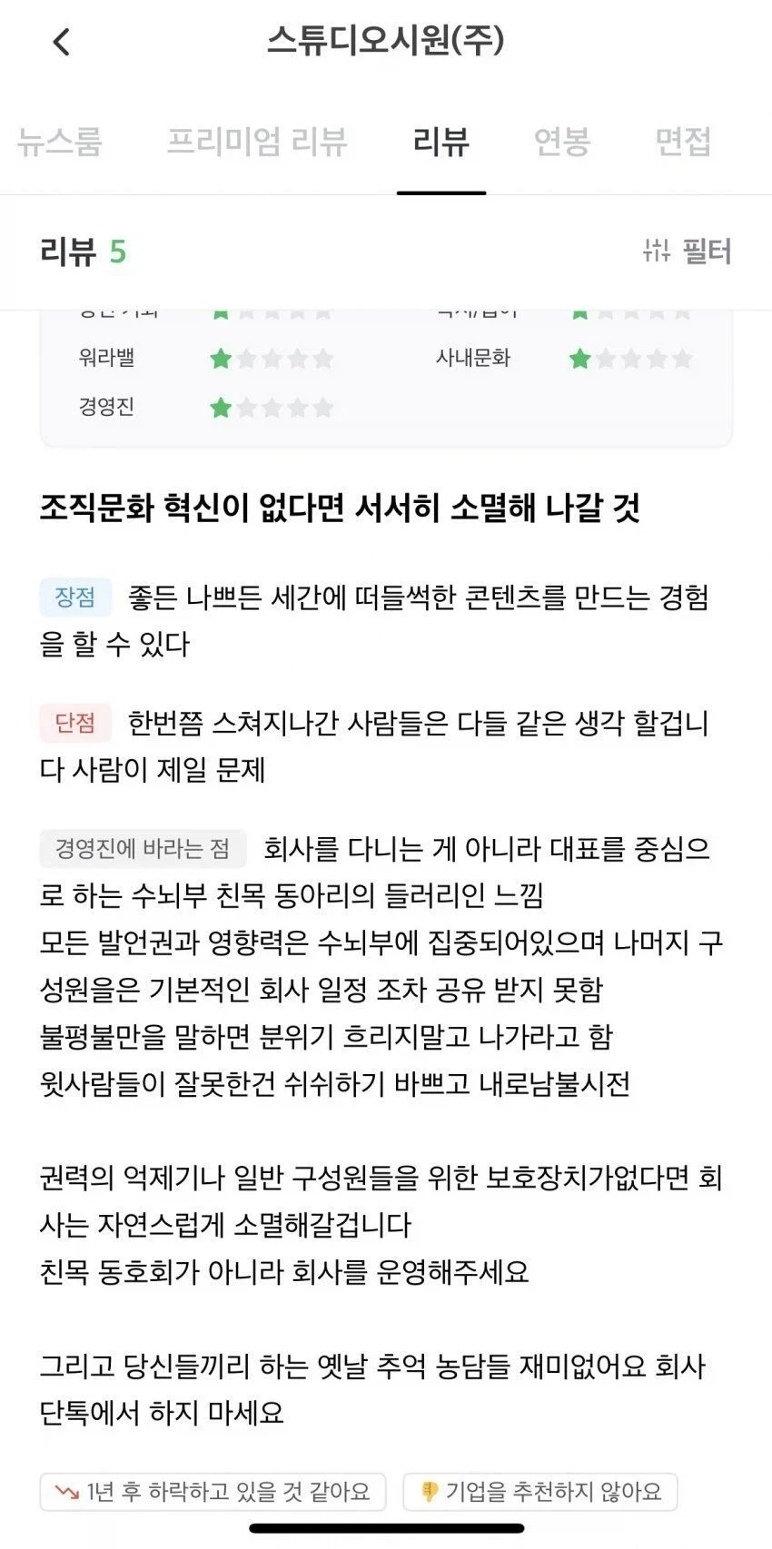 불꽃야구 제작사 스튜디오 C1 퇴사자평_6.webp