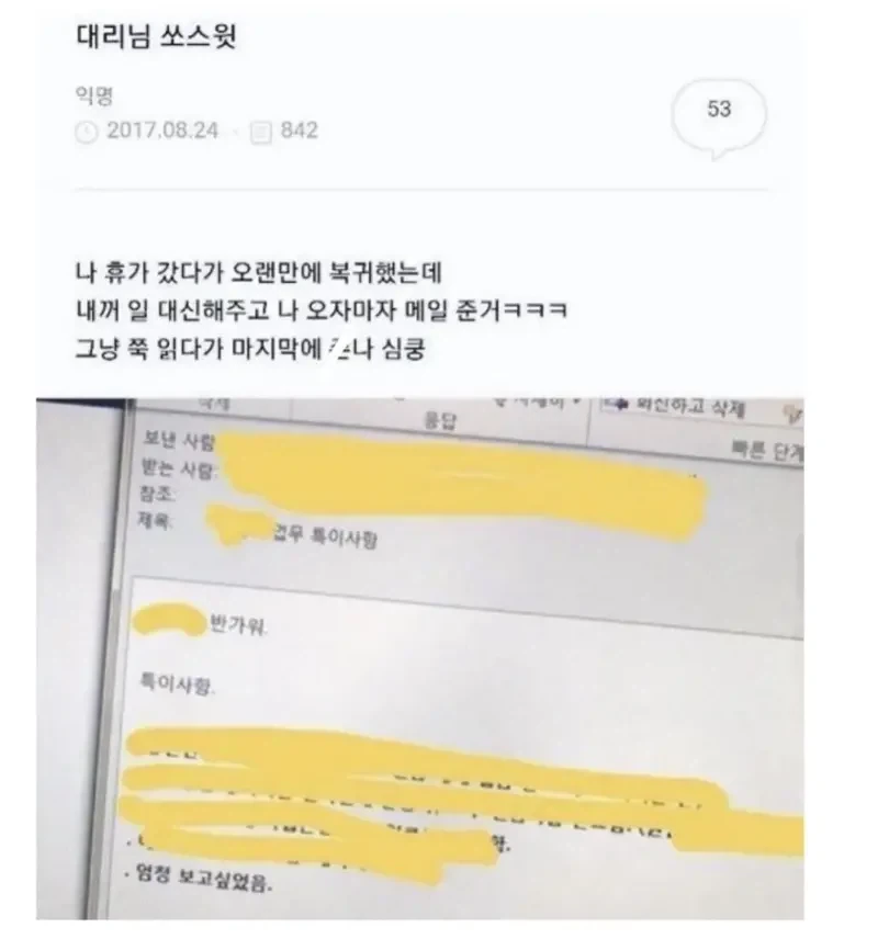 휴가 복귀후 대리님이 보낸 메일_1.webp