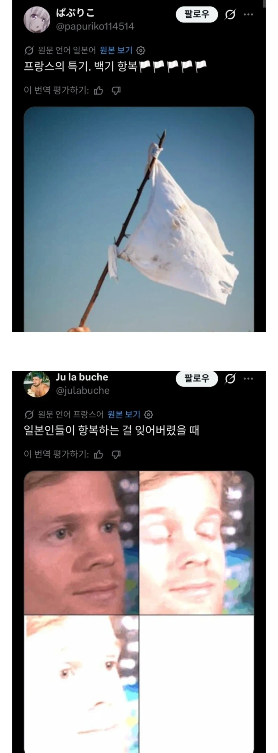 SNS에서 싸우는 프랑스 vs 일본 드립대결_1.webp