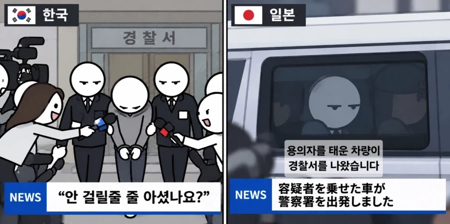 한국과 일본의 용의자 첫 모습 차이.jpg_1.webp