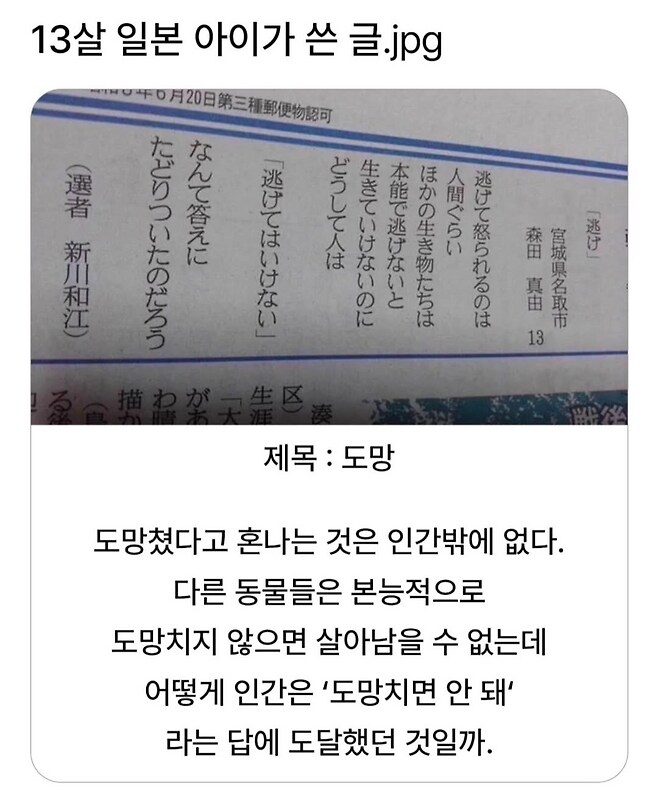 일본의 13살짜리가 깨우친 것_1.png