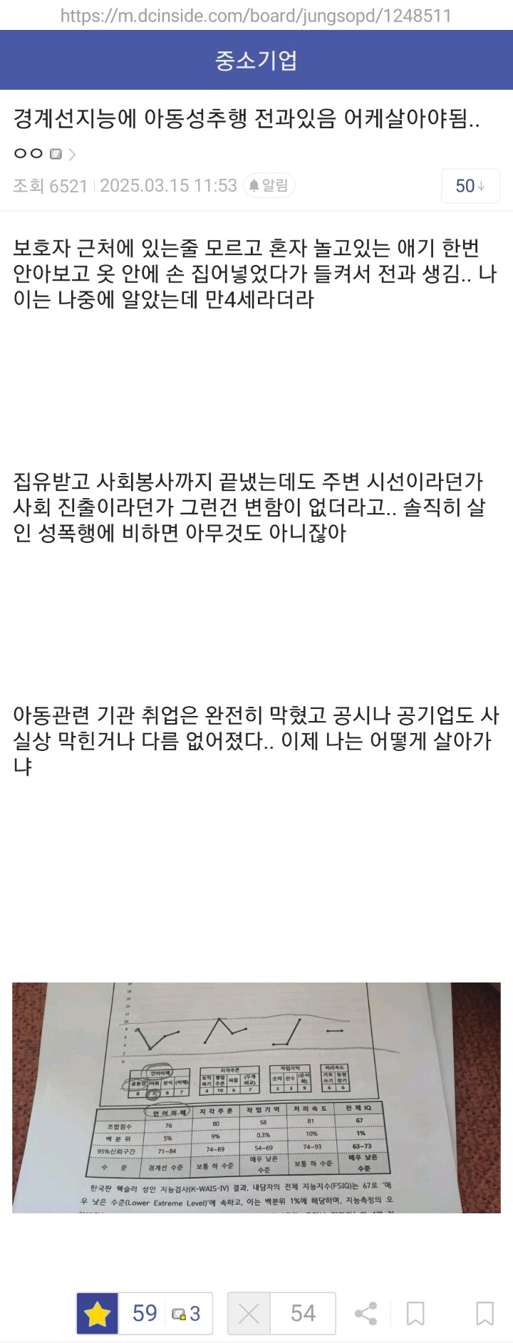 경계선 지능에 아동 성추행 전과있다는 디시인의 삶의 고민.jpg_1.jpg