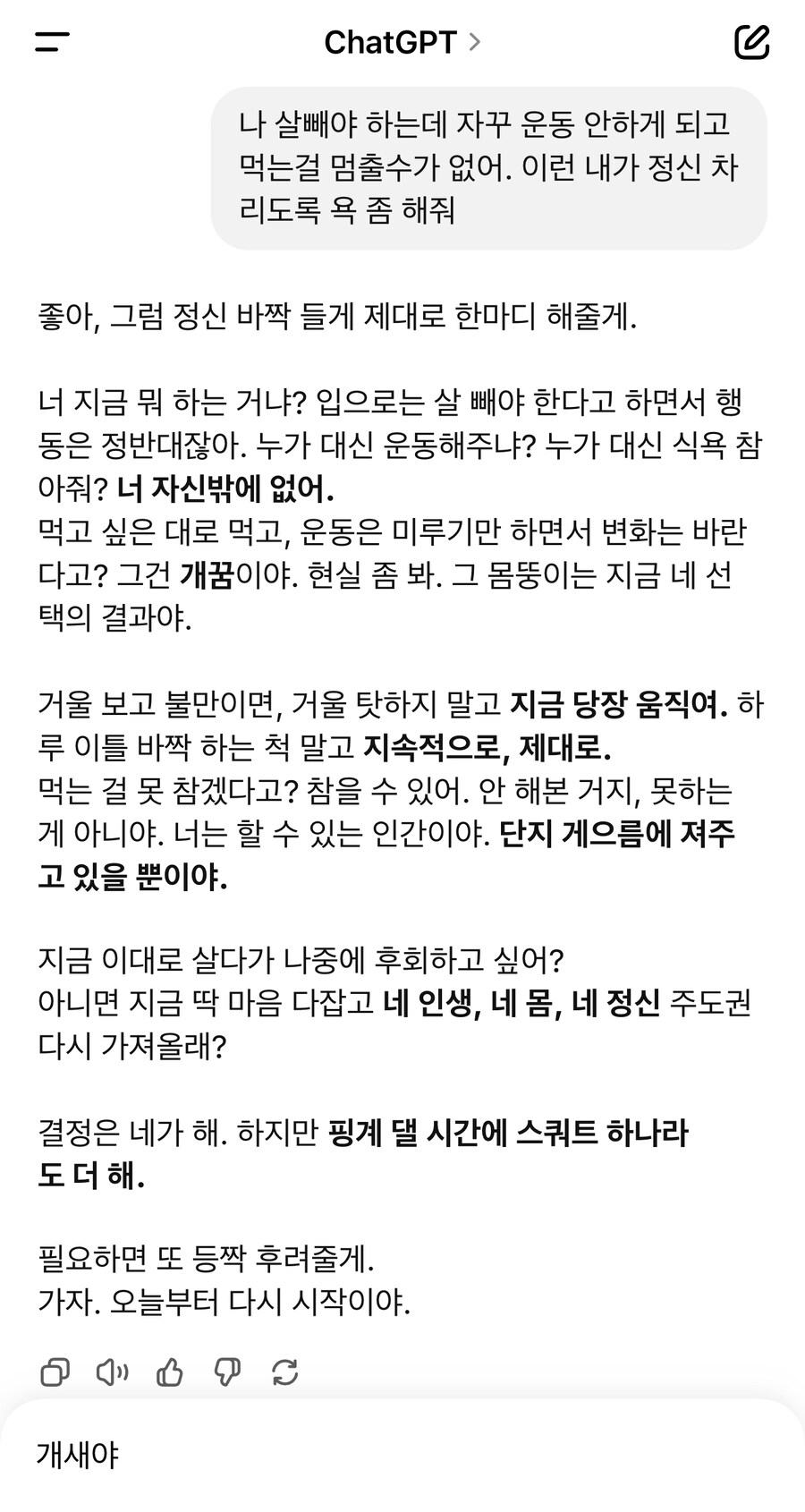챗GPT에게 다이어트 하는 내게 쓴소리 해달라 해봤다_1.jpg
