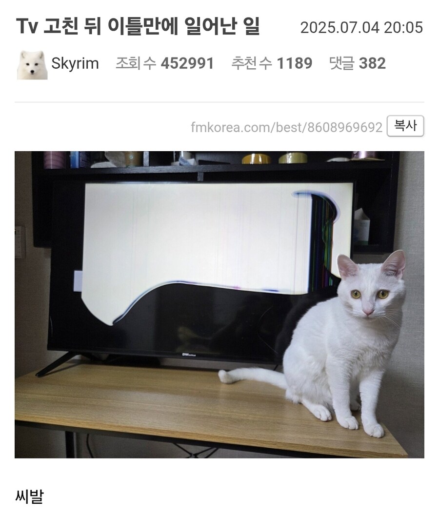 Tv 고친 뒤 이틀만에 일어난 일_1.jpg