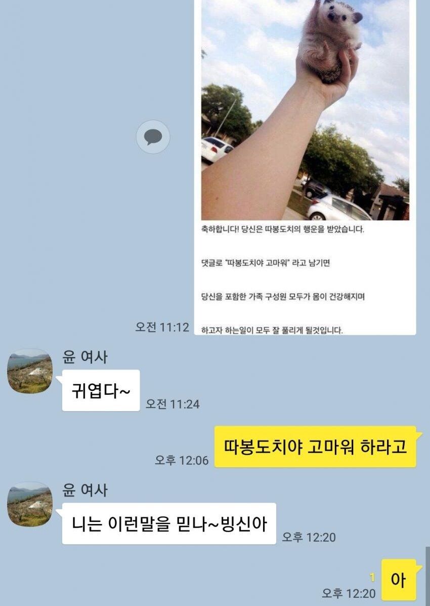 엄마한테 따봉도치 보냄.jpg_1.jpg