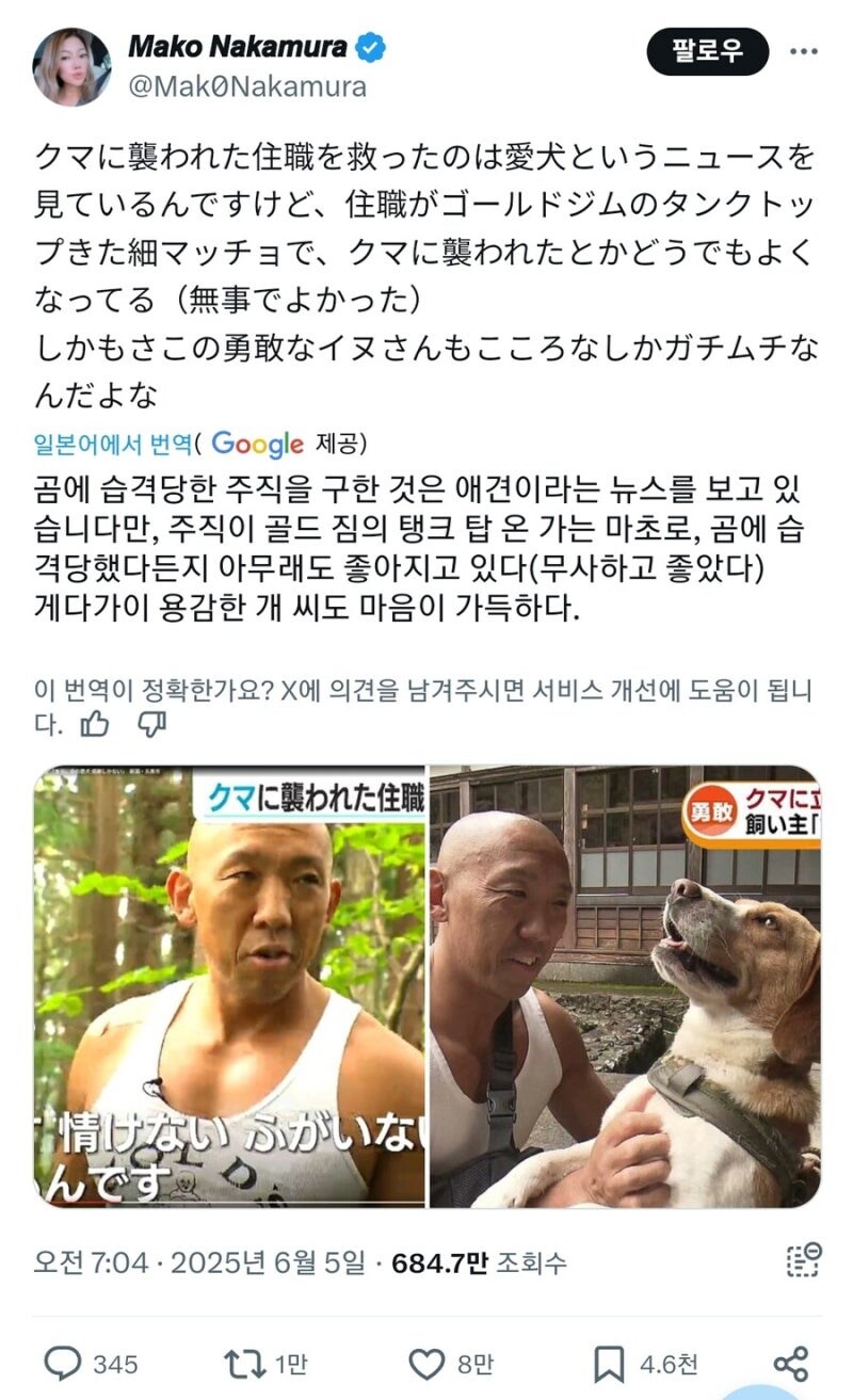 곰에게 습격당한 주지스님을 구한 애완견_1.jpg