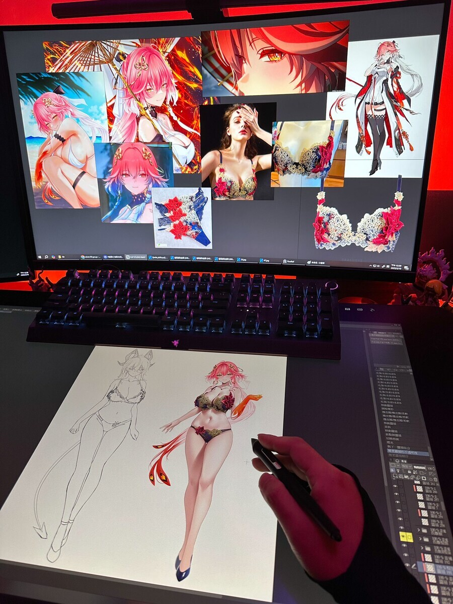 [명조]장리 좋아하는 작가의 그림 그리는 모습.jpg_1.jpg
