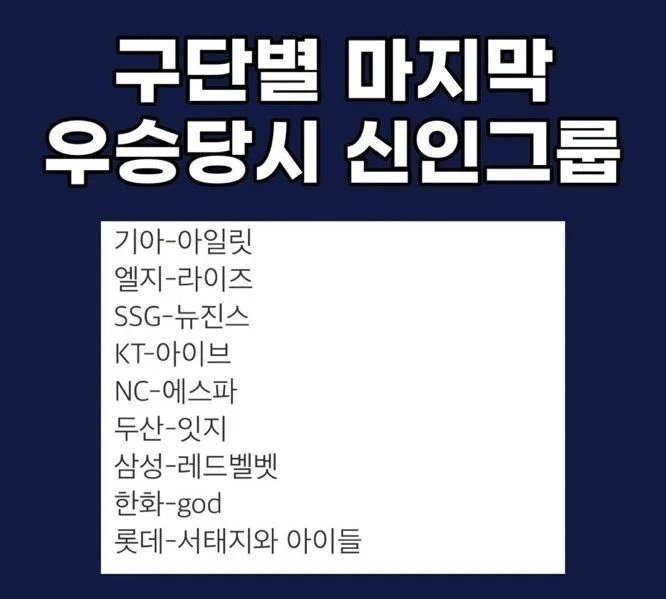 야구 구단별 마지막 우승년도때 데뷔한 가수.jpg_1.webp