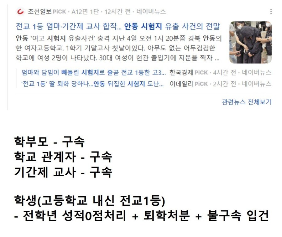안동 시험지 유출 사건 결과_1.png