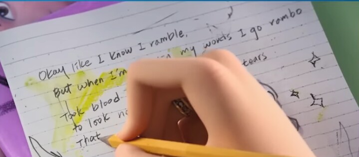 케이팝) 헉 이제보니까 조이 어릴때 노트에 적는 가사_1.png