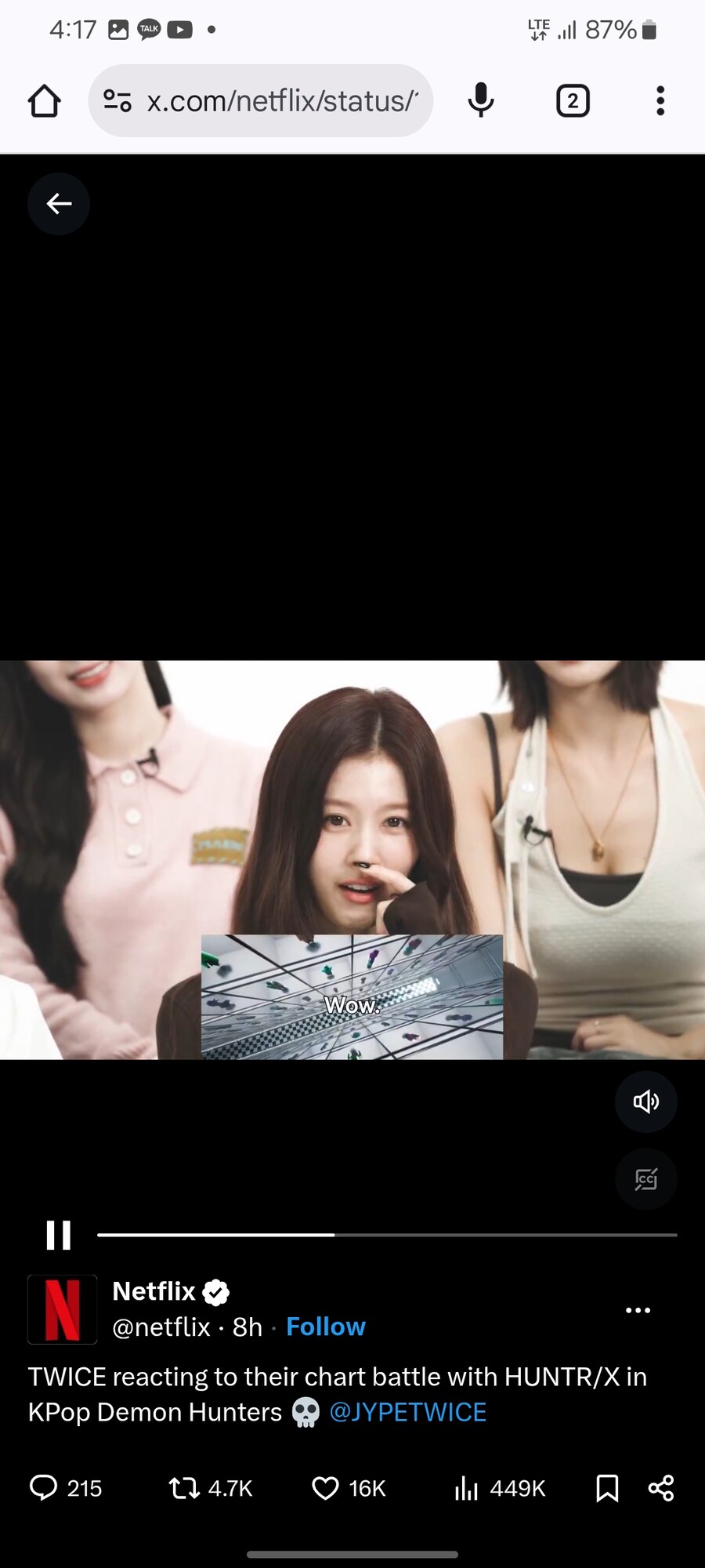 케이팝) 넷플릭스 : 트와이스분들 차트에서 2등으로 밀린거 화내세요_2.jpg