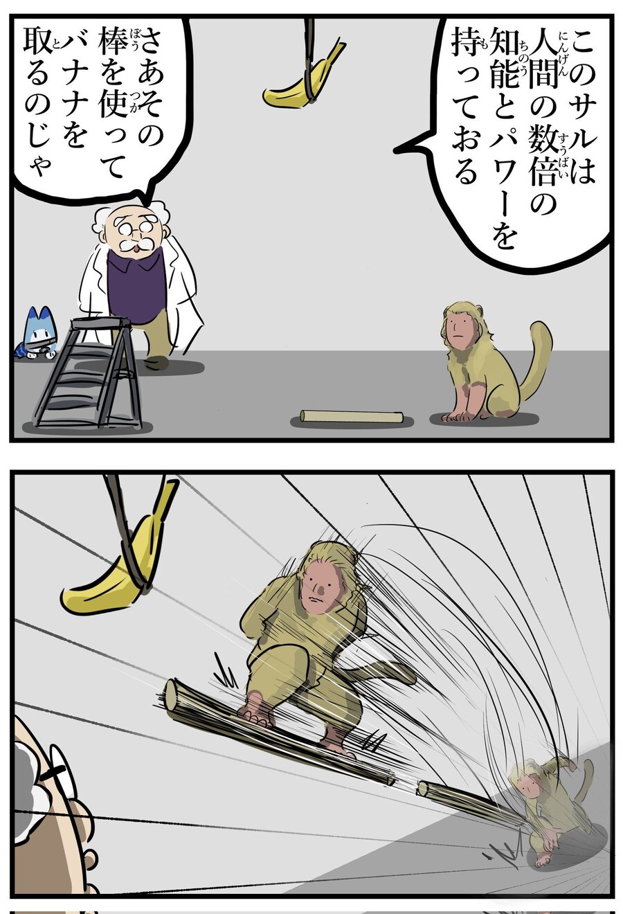 원숭이가 나무 막대 이용해서 바나나 떨어뜨리는 방법.jpg_1.jpg