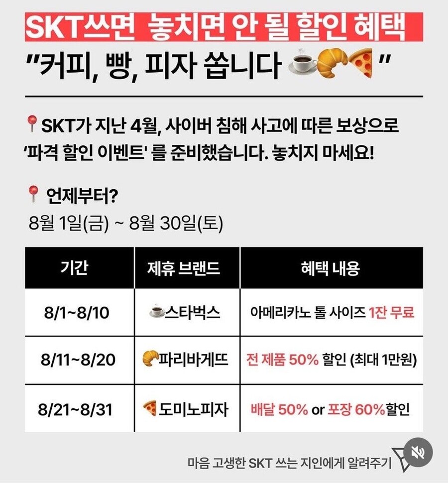 드디어 떴다~! SK 해킹 피해 보상