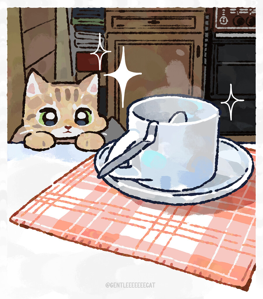 커피잔☕️ 쳐다보는✨ 고양이_1.jpg