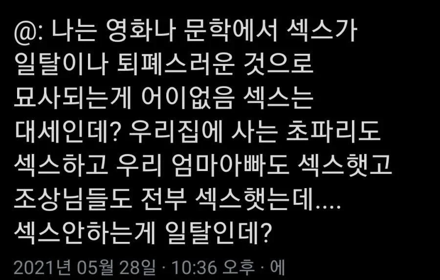 ㅅㅅ가 일탈이나 퇴폐스러움으로 묘사되는 게 싫다._1.webp