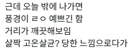 ??? : 요새 풍경이 ㄹㅇ 예쁨 살짝 고온 살균당하는 느낌_1.png