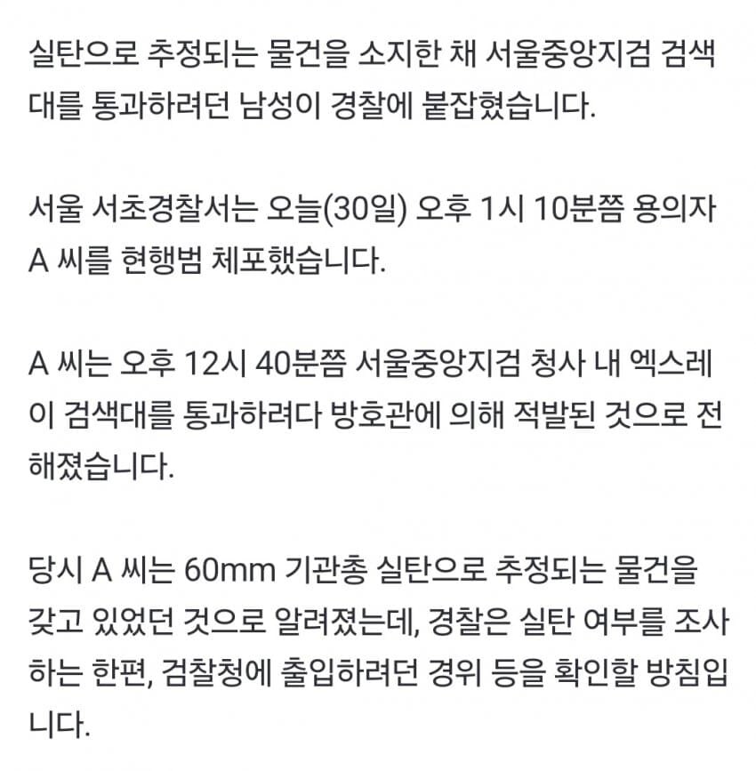 기관총 실탄 들고 검찰청 진입 남성 체포포_2.jpg