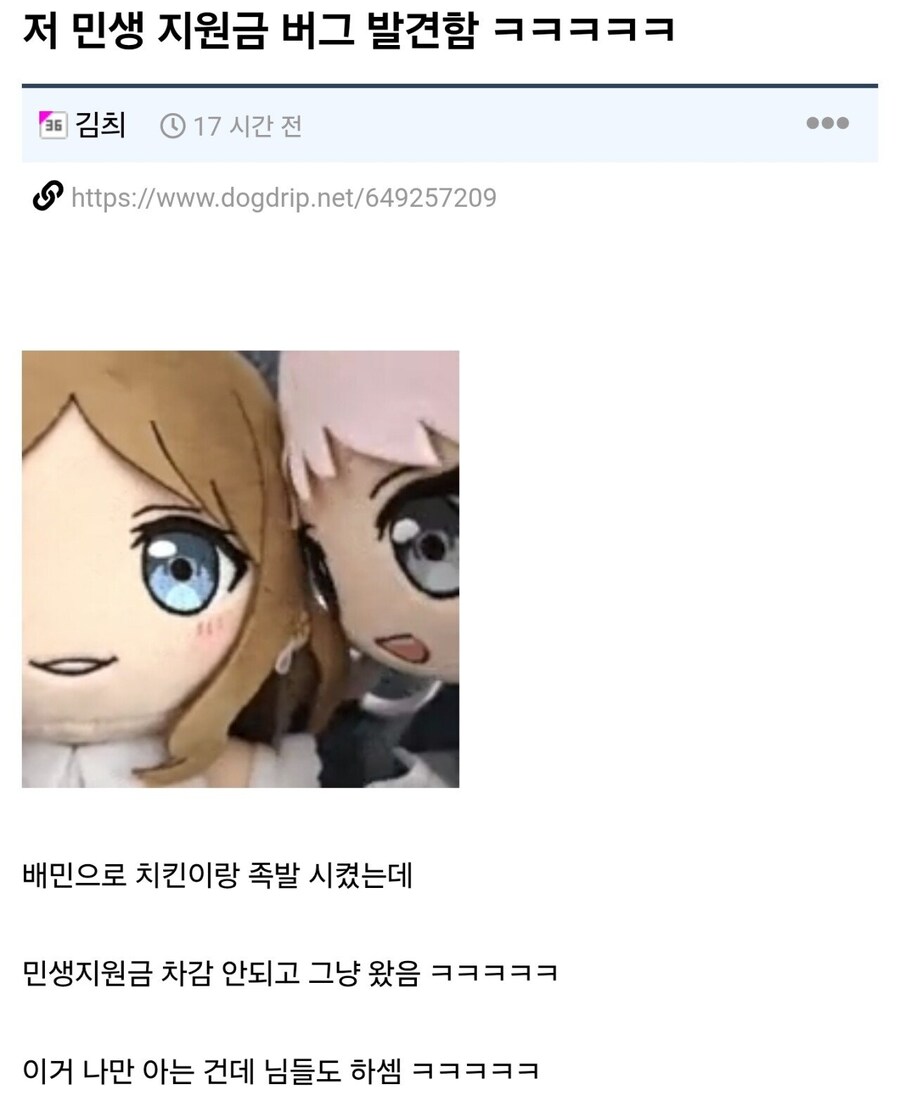 민생지원금 버그 발견한 개붕이.jpg_1.jpg