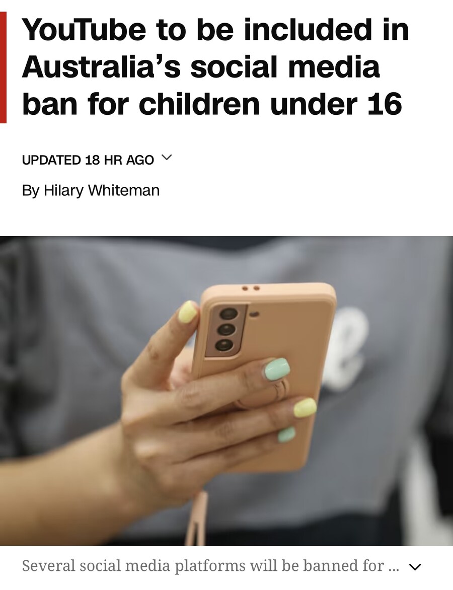 호주, 미성년자 SNS 금지법에 유튜브도 포함.jpg_1.jpg