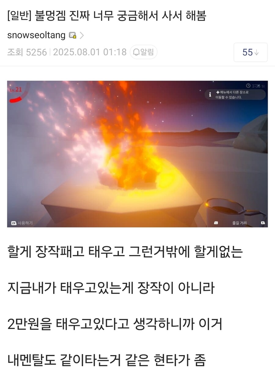 불멍겜 진짜 너무 궁금해서 사서 해봄.jpg_1.jpg