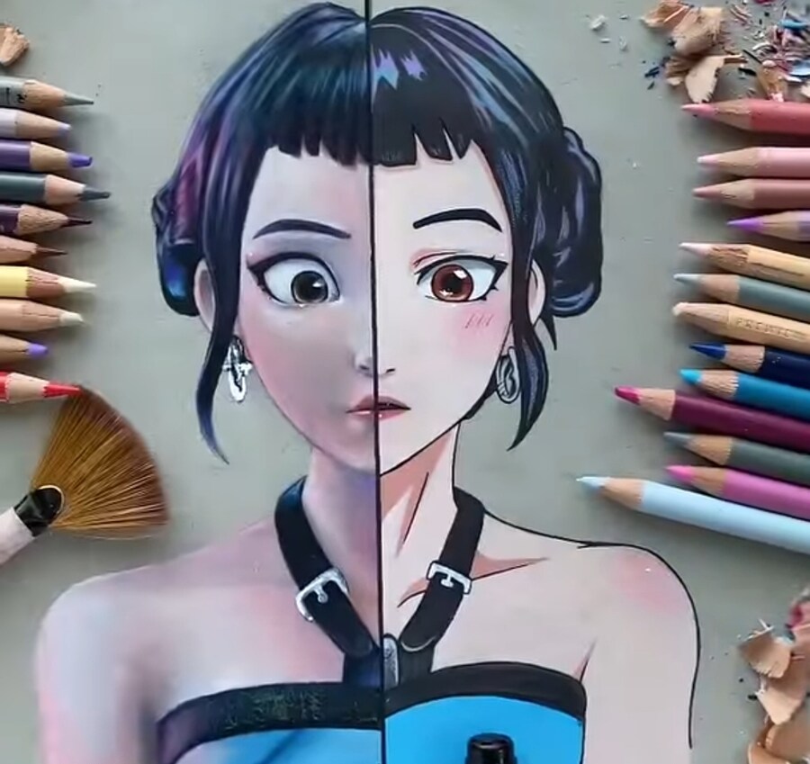 케데헌 맴버들을 2D 애니 그림체로 그려보았다_4.jpg